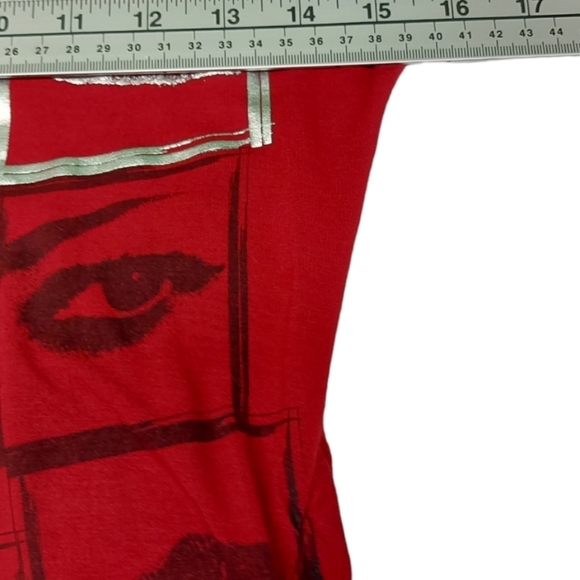🐱 Guess Long Graphics Tee Small Red - Picture 3 of 5